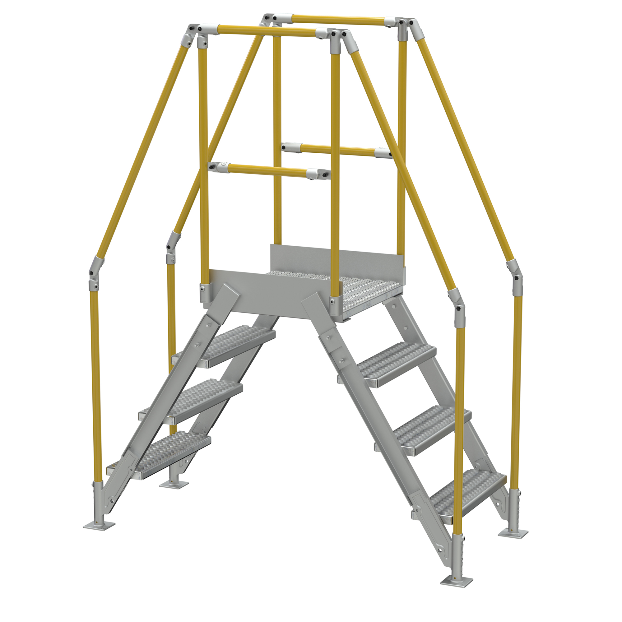 Vestil Aluminum Crossover Ladder - 4 Steps, 14in. Top Step, 40in. Clearance Height, 500-Lb. Capacity, Model# COL-AL-4-36-14